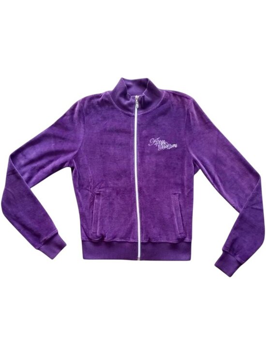 Apple Bottoms Jackets & Blazers - Apple Bottoms Women's Velour Jacket Vintage Zip Up Mockneck Purple Size Medium